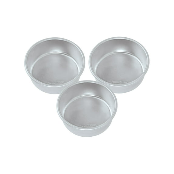 Nordic Ware 3pc Natural Aluminum 6" Round Cake Pan Set, Silver, 6.6" x 6.6" x 2.5"