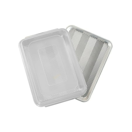 Nordic Ware 3pc Prism Aluminum Baking Sheet Set, 9x13, Quarter Sheet, and Lid