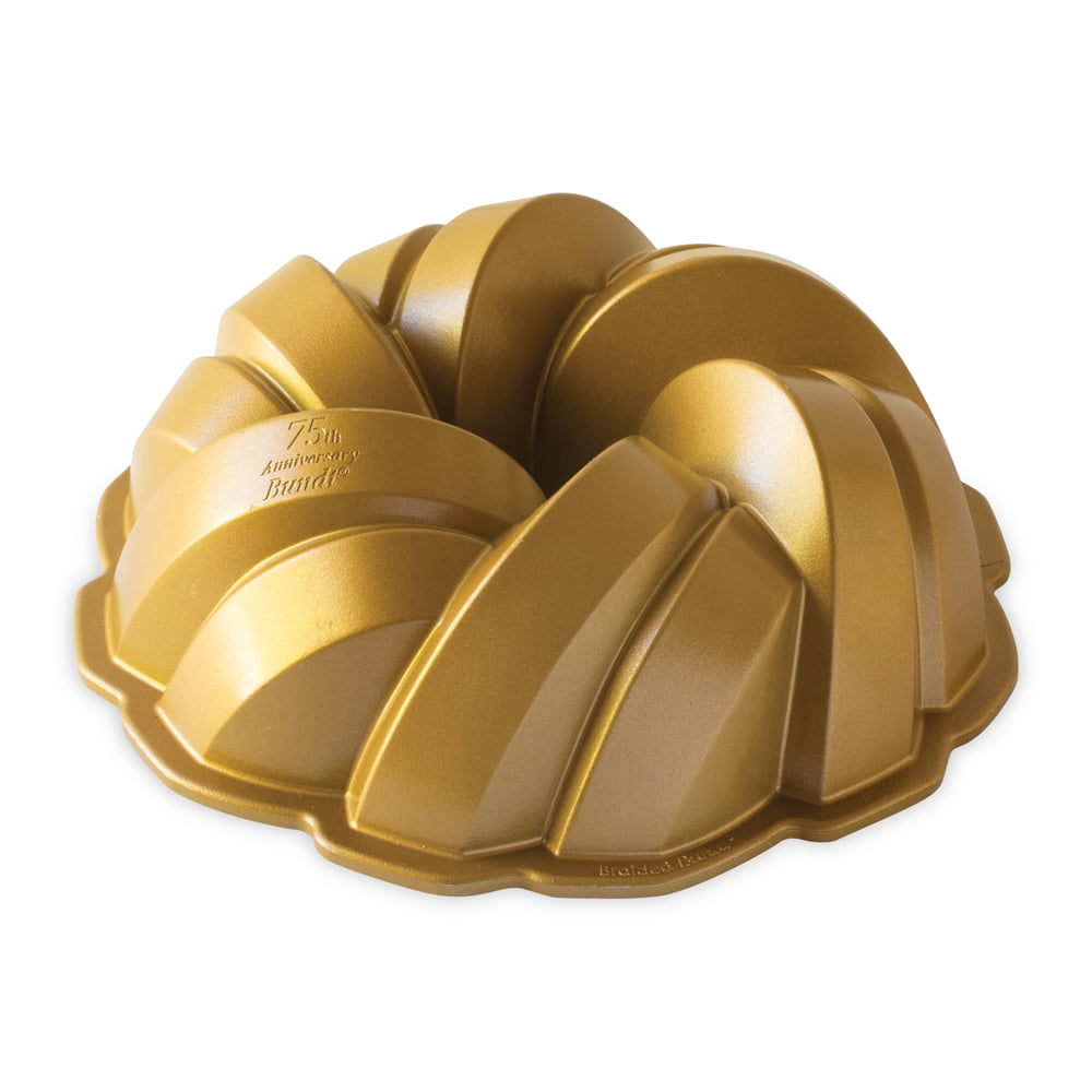 2 pc Silicone Bundt Cake Pan Nonstick Fulted Gelatin Baking Mold, 2  Sizes,9 in diameter x 4deep,and 7.68in diameter x 3.07,Red 
