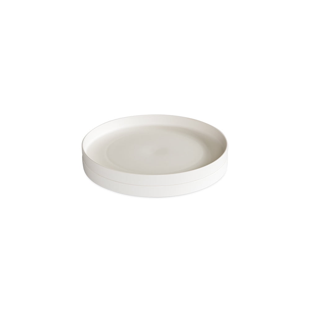 White 8-Inch Round Microwave-Safe Lunch Plates, Set of 2