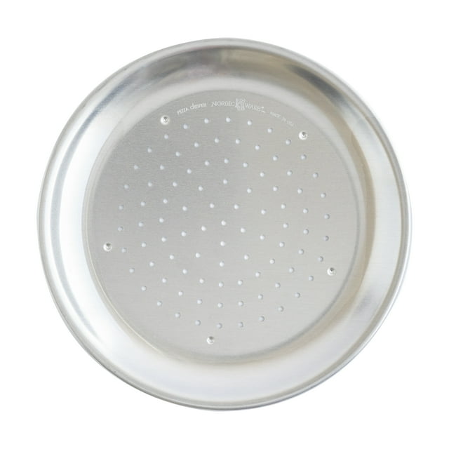 Nordic Ware 9" Aluminum Metal Pizza Pan, Pizza Crisper, Silver, 9" x 9