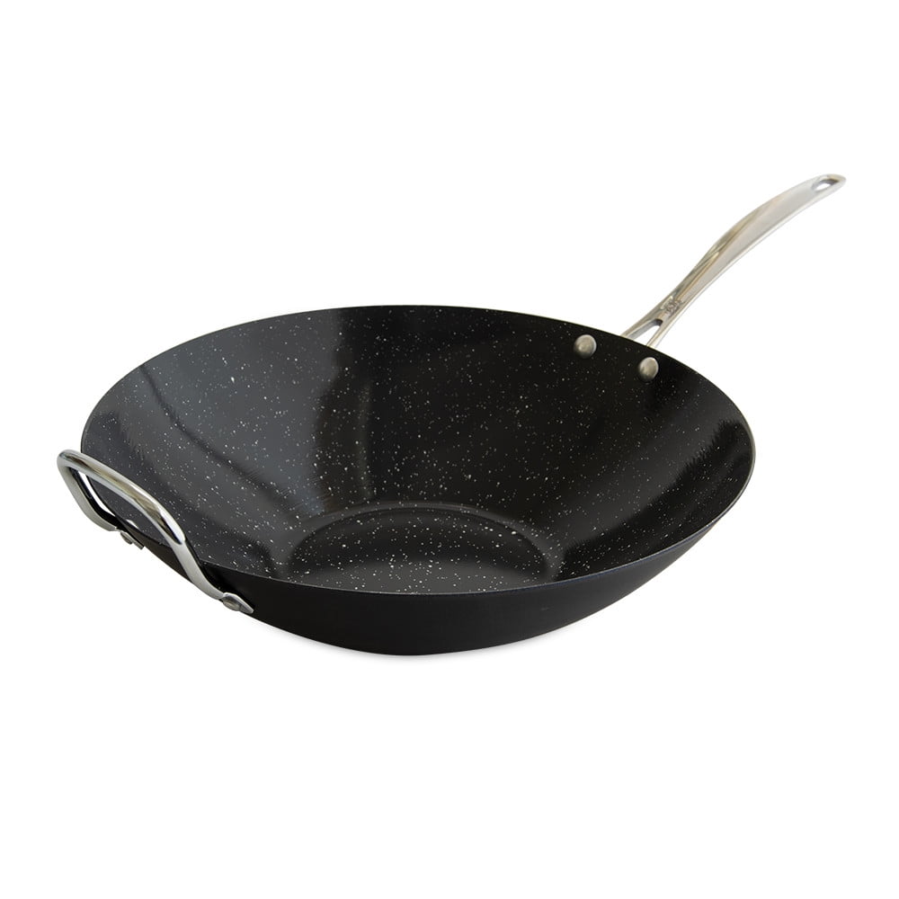 Nordic Black Ceramic Coated 14" Aluminized Steel Wok