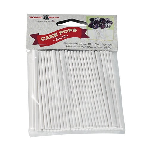Nordic Ware Cake Pop Sticks 50 Count, Made of Paper, 4" Sticks