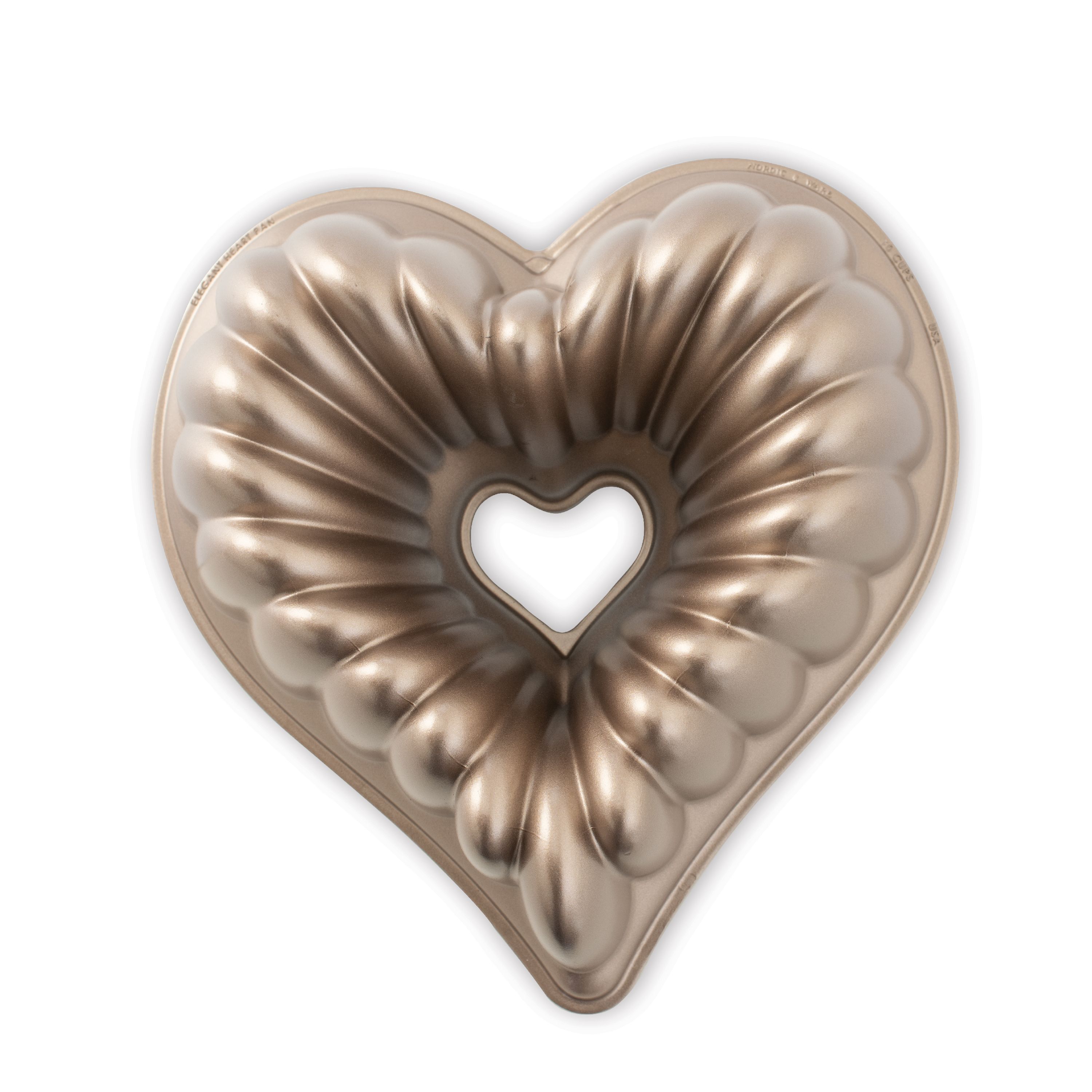 Nordic Ware Cast-Aluminum Elegant Heart Bundt Pan, Toffee, 10.5" x 10.9" x 3.6" - image 1 of 4