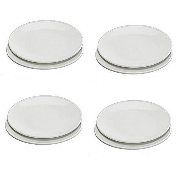 Nordic Ware Microwave Everyday Dinner Plates, Set of 8, white, 10 Inch
