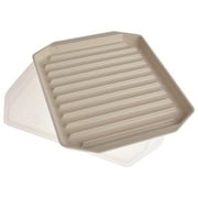 Nordic Ware Microwave Safe Covered Plastic Bacon Rack with Lid, White, 2 Pieces