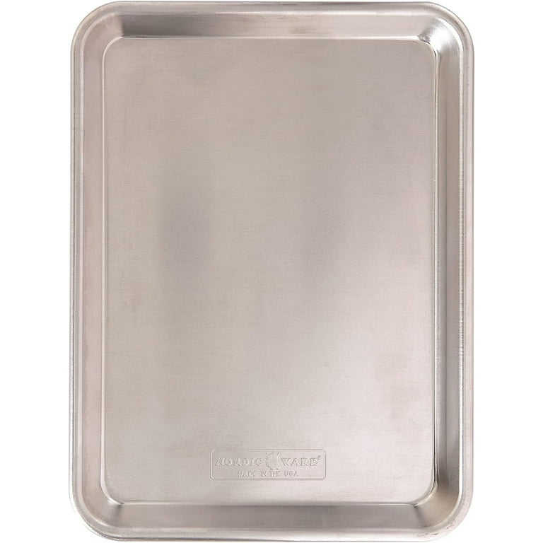 Nordic Ware Natural Aluminum Commercial Baker s Quarter Sheet Size 13 inchs x 9.625 inchs x 1.375 inchs Silver