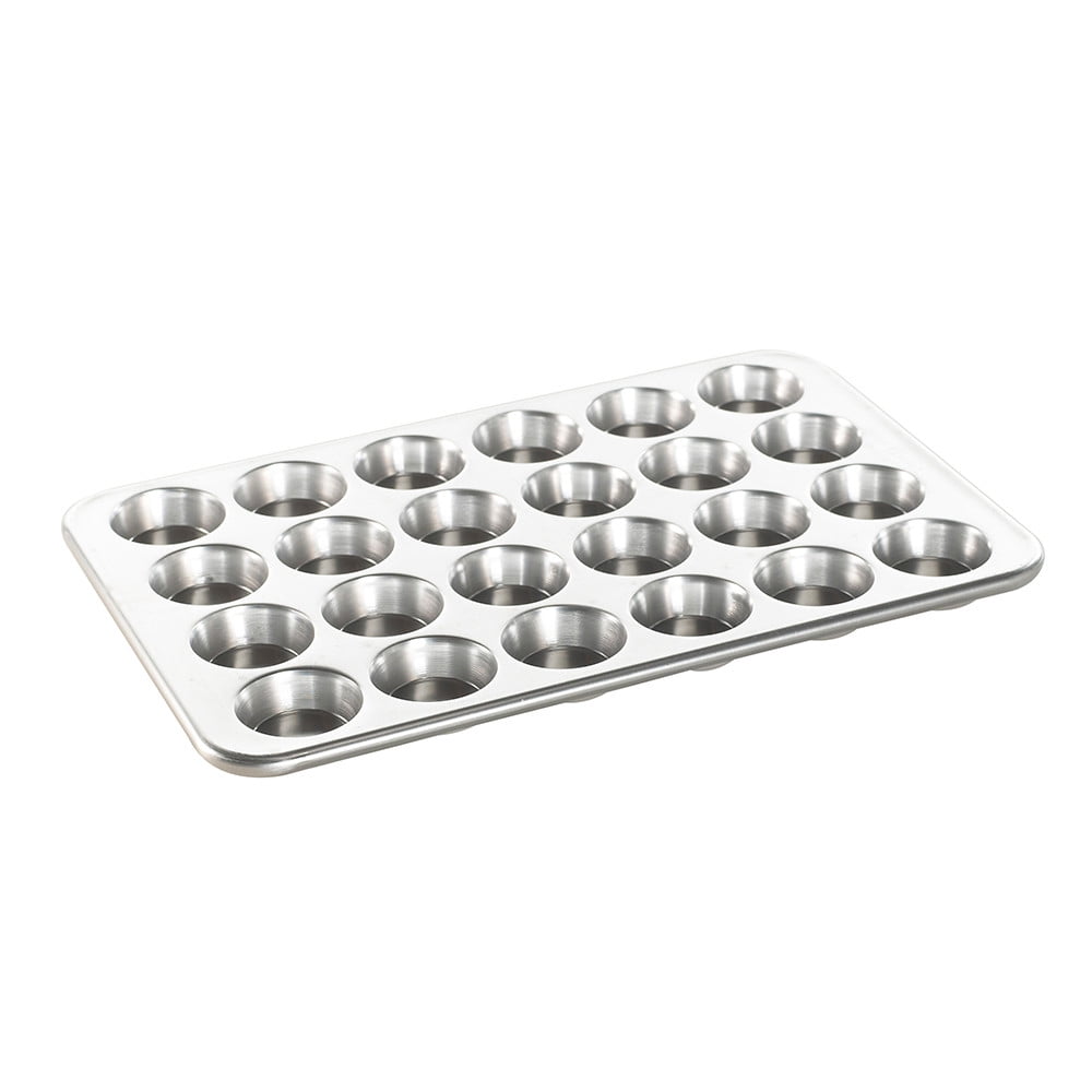 Silver Aluminum 24-Cup Petite Muffin Pan