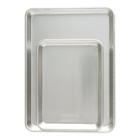 Nordic Ware Naturals Aluminum Quarter Sheet & Half Sheet Baking Pan Set, Silver