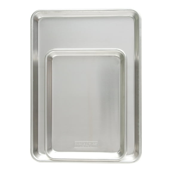 Nordic Ware Naturals Aluminum Quarter Sheet & Half Sheet Baking Pan Set, Silver
