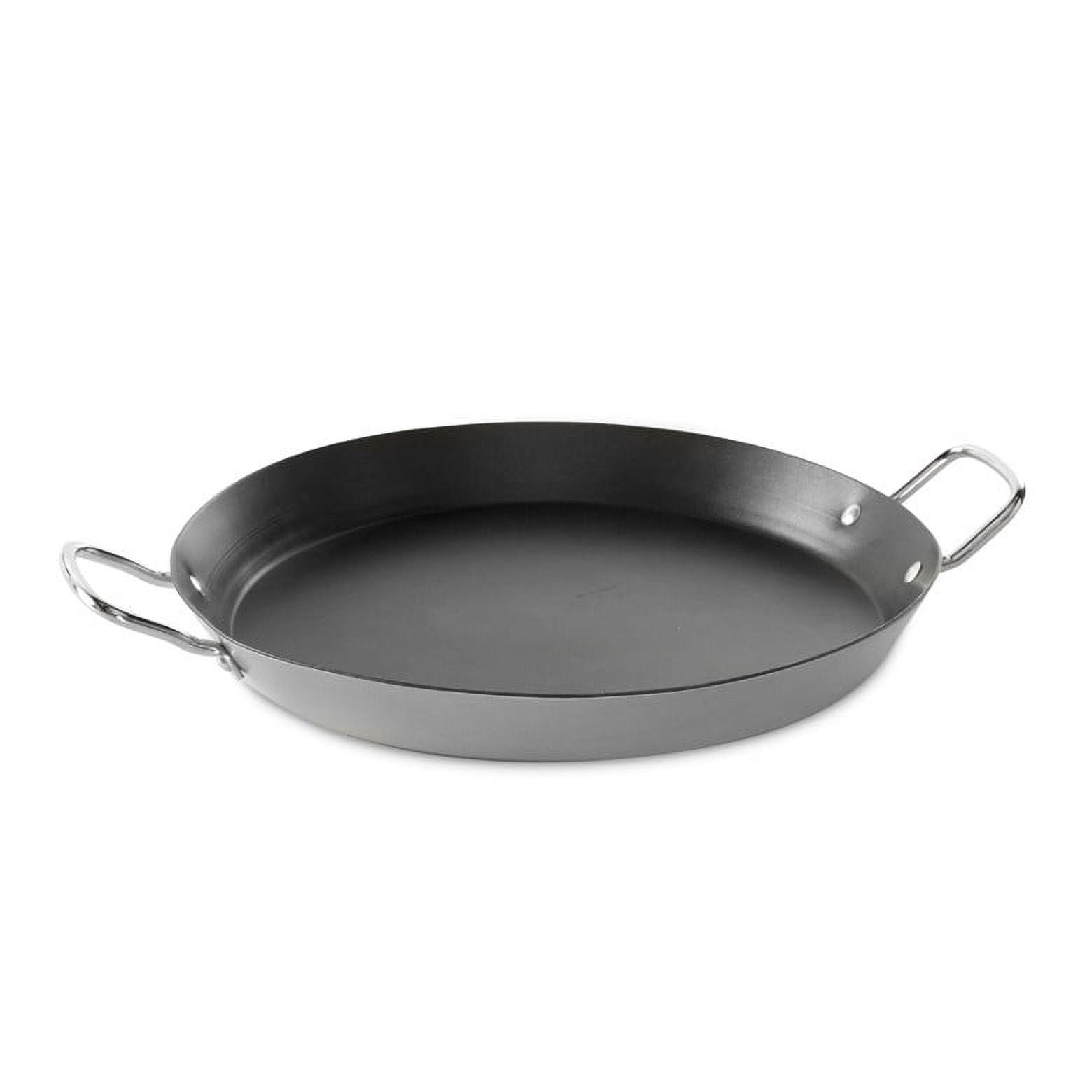 15-Inch Black Aluminized Steel Paella Pan