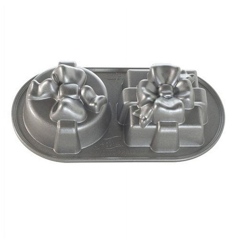 Nordic Ware Bundt Duet Pan - 1.3 quart 12.63 Length 6.63 Width - Cast Aluminum - Oven Safe, Grey