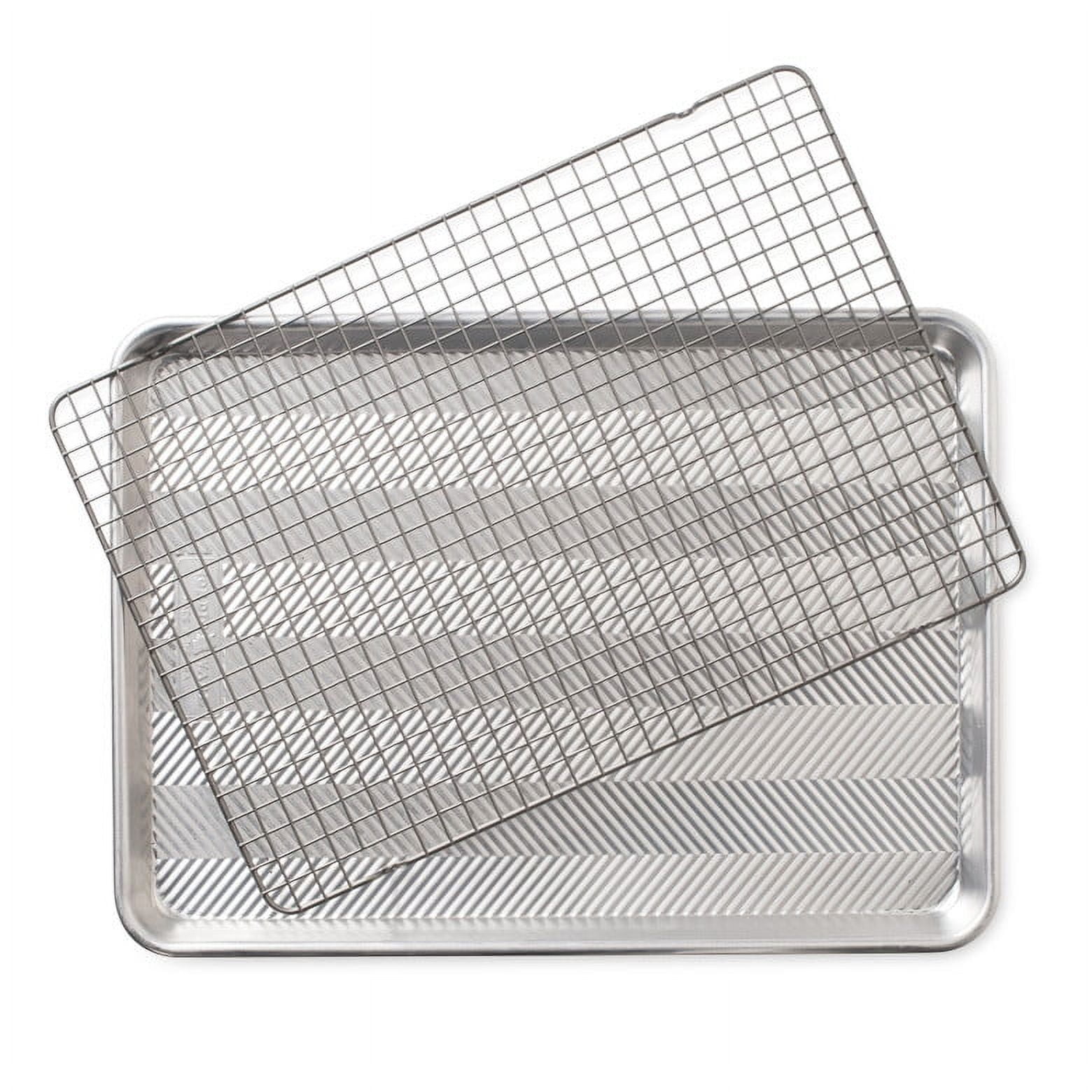 Natural Aluminum Nonstick Half Sheet Pan with Grid