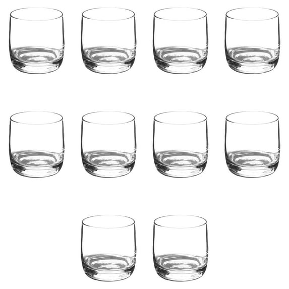 Nordic Whiskey Glasses by ARC 10 oz Set of 10, Bulk Pack - Heavy Base Old Fashioned Glass, Perfect for Scotch, Bourbon, Whiskey, Cocktail - Clear