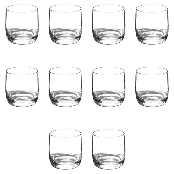 Nordic Whiskey Glasses by ARC 10 oz Set of 10, Bulk Pack - Heavy Base Old Fashioned Glass, Perfect for Scotch, Bourbon, Whiskey, Cocktail - Clear
