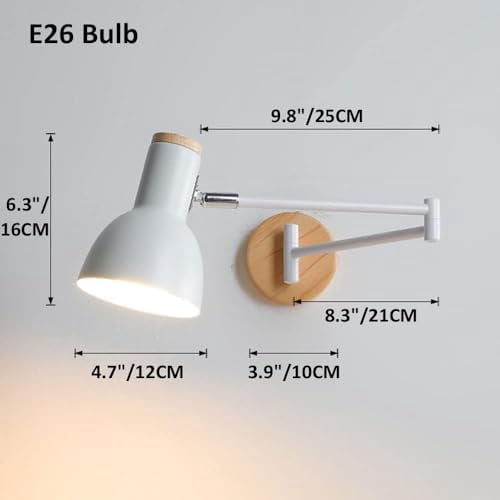 Nordic Adjustable LED Wall Sconce - Swing Arm Bedside Reading Light, Hardwired Chrome Finish for Living Room & Bedroom