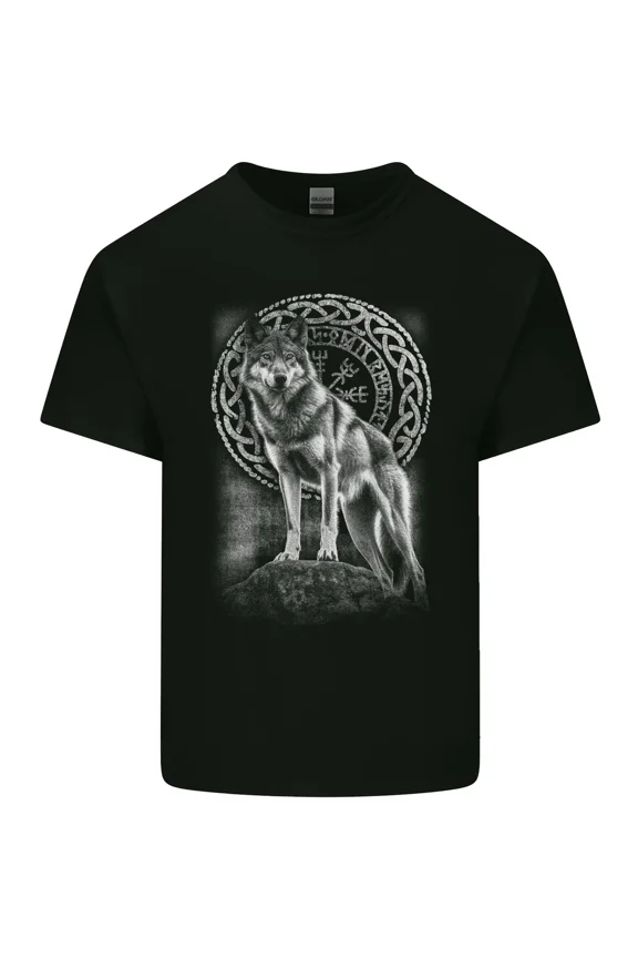 Nordic Wolf Nordic Explorer Norse Mythology Animal Graphic Cotton Top Unisex T-Shirt, up to size 5XL