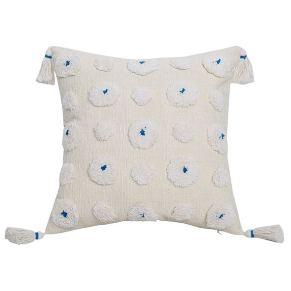 Nordic Woven Throw Pillow for Case Tassel Tufted Circle Dots Square Cushion Cove