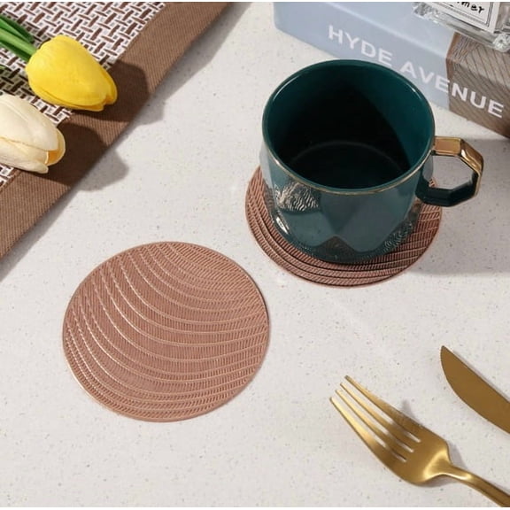 Nordic Yarn Coasters 4 Pack Non-Slip Waterproof Heat Mats for Cups