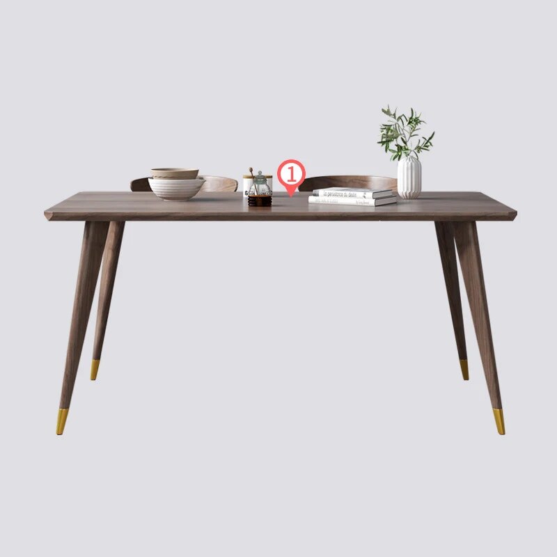 Nordic all solid wood dining table light luxury furniture six people ...