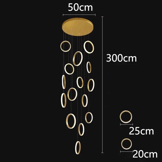 Nordic home decoration, stair chandelier, living room and dining room