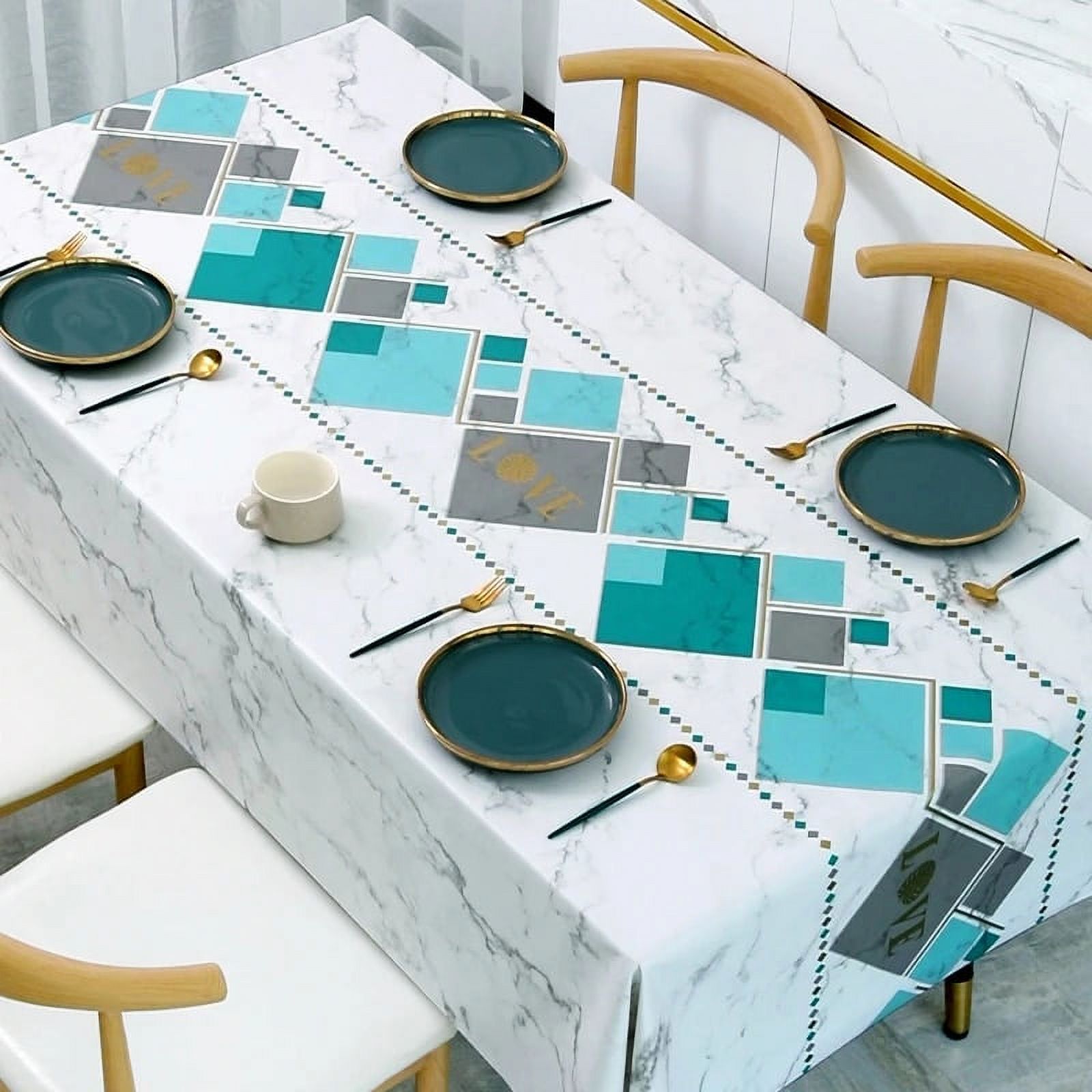 Nordic minimalist table cloth solid color geometric waterproof table