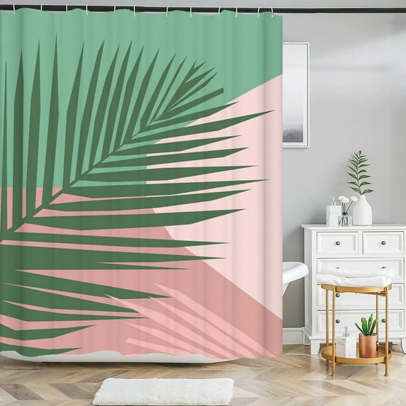 Nordic style Art leaves Pattern Shower Curtain Green Plant Leaf Fabric Waterproof Polyester Bathroom Decor Bath Curtains