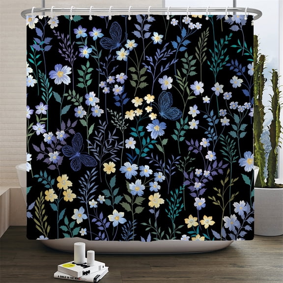 Nordic style Boho Floral Shower Curtain Waterproof Shower Curtains Polyester Boh