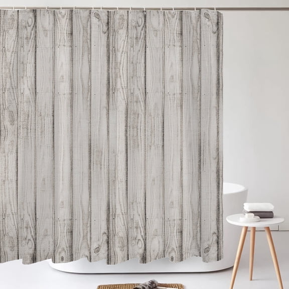 Nordic style Country Retro Wood Grain Printed Shower Curtain Stripe Geometry Wat