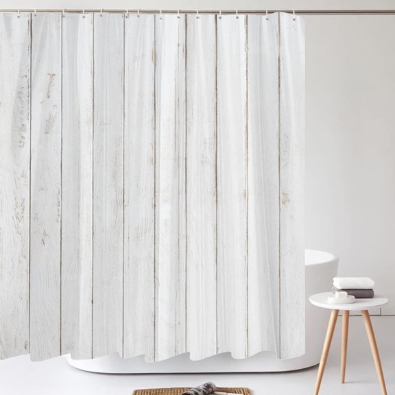 Nordic style Country Retro Wood Grain Printed Shower Curtain Stripe Geometry Wat