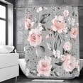 thumbnail image 1 of Nordic style Flower Leaf Plant Printed Fabric Shower Curtains Floral Bath Screen Waterproof Products Bathroom Decor with, 1 of 5