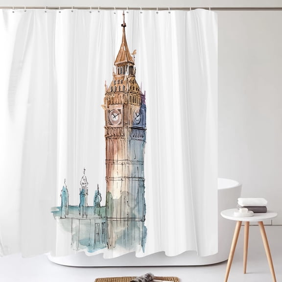 Nordic style Painting landscape Shower Curtain Abstract Art Waterproof Polyester