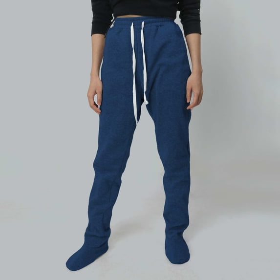 NordicNest Adult Footed Sweatpants Extremely Soft and Warm Footing Pajama Pants Drawstring Elastic Waisted Pants with Fleece Lined Feet
