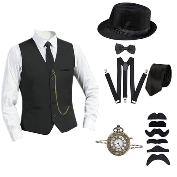 NordicNest Boy's Clothess Accessories Set Vest Pocket Suits Festival 1920s for Boy Party Outfit