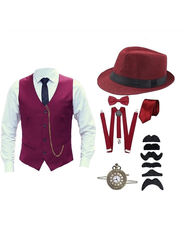 Boy's Clothess Accessories Set Vest Pocket Suits Festival 1920s for Boy Party Outfit