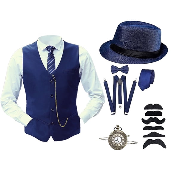 NordicNest Boy's Clothess Accessories Set Vest Pocket Suits Festival 1920s for Boy Party Outfit