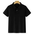 thumbnail image 1 of NordicNest Boys Girls Button Collared Shirt, Kids Short Sleeve Pique Fabric Casual Top Black XXL, 1 of 7