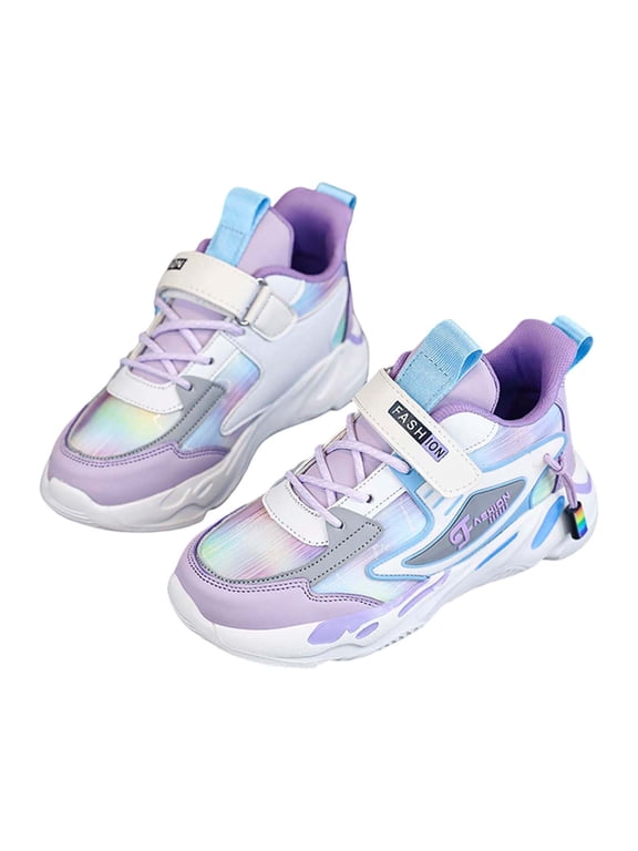 Boys Girls Sneakers Lightweight Hook Comfortable Non- Athletic Shoes for Kids Toddlers,Z01_Purple,2