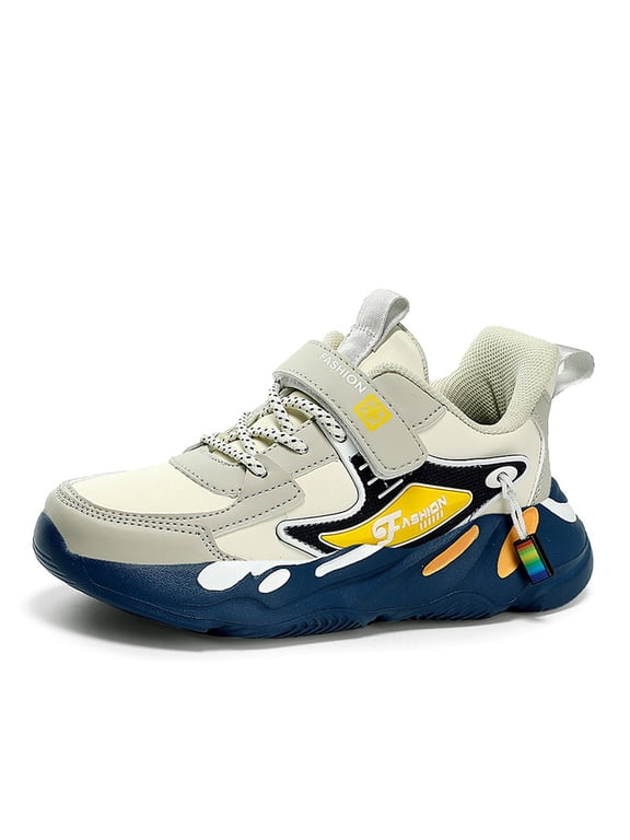 Boys Sneakers Lightweight Breathable Running Shoes Casual Sports Athletic Shoes,02_Beige,3