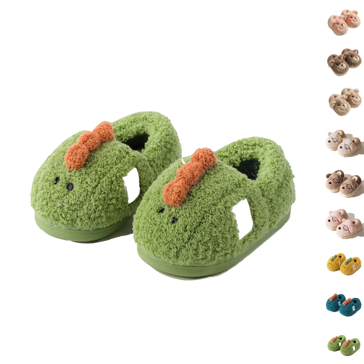 NordicNest Cute Kids Slippers for Boys Girls Cartoon Animal Shape Fuzzy ...