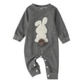 thumbnail image 1 of NordicNest Easter Outfit Baby Girl Boy Long Sleeve Crewneck Bunny Embroidery Romper Jumpsuit Cute Clothes, 1 of 7