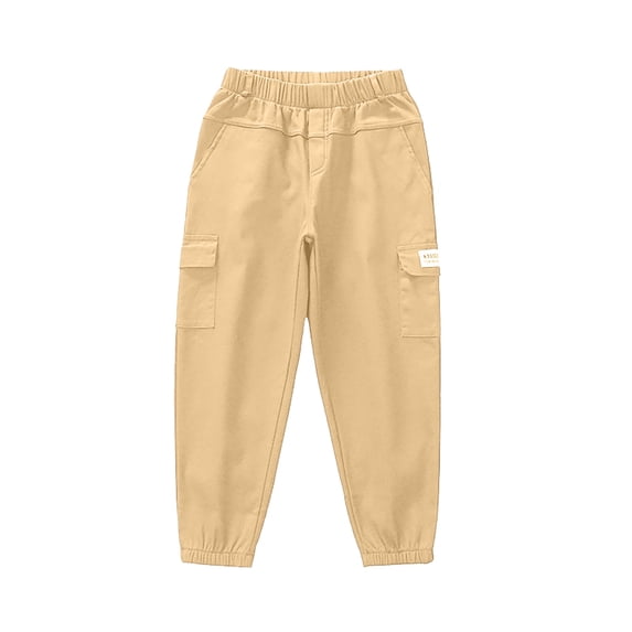 NordicNestFall Pants for Boys Cargo Straight Leg Loose Trousers with Pocket Simple Style for Casual Wear