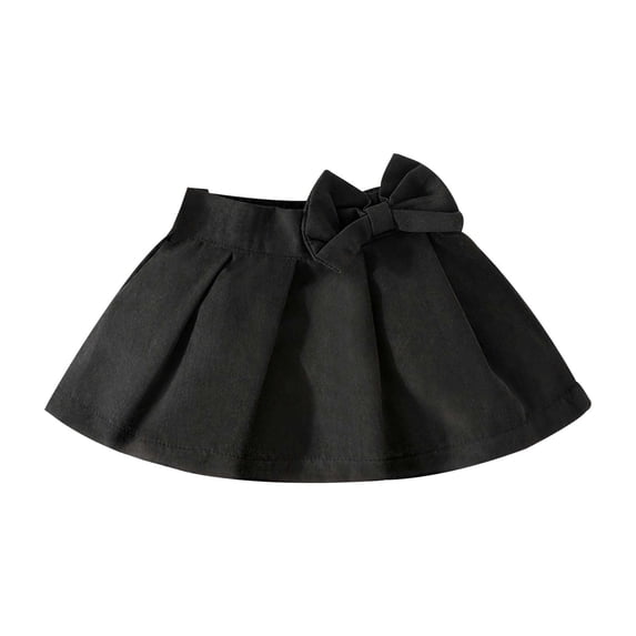 NordicNest Girl'S Skirts Summer Bow Pleated Skirt All Matching Baby Baby Children Out Wear Adorable Girl Clothes Black