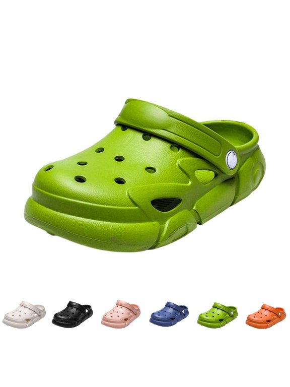 Girls Clogs Slippers for Everyday Comfort Outdoor Open Toe Sandal Style Footwear with Sole for Play and School Kids Slippers,02_Green,12-12.5 Years