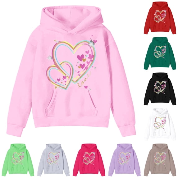 NordicNest Girls Hooded Sweatshirt Soft Casual Pullover With Pocket For Play And School Hooded Jacket Girls