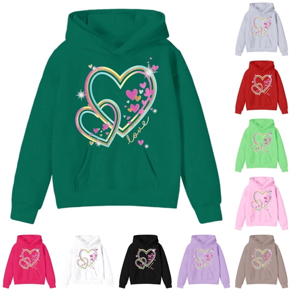 NordicNest Girls Hooded Sweatshirt Soft Casual Pullover With Pocket For Play And School Hooded Jacket Girls