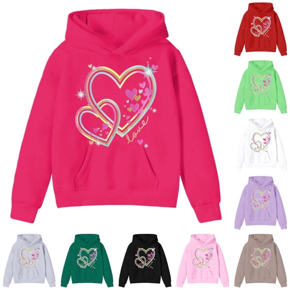 NordicNest Girls Hooded Sweatshirt Soft Casual Pullover With Pocket For Play And School Hooded Jacket Girls