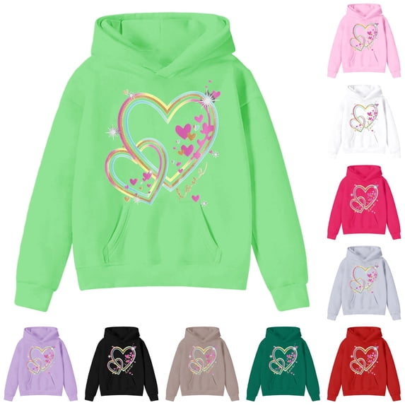 NordicNest Girls Hooded Sweatshirt Soft Casual Pullover With Pocket For Play And School Hooded Jacket Girls
