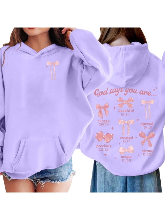 Girls Hoodies Gymnastics Hoodie Dance Funny Preppy Graphic Slogan Sweatshirt Back To School Clothes,7-8 Years,#03-Light Purple