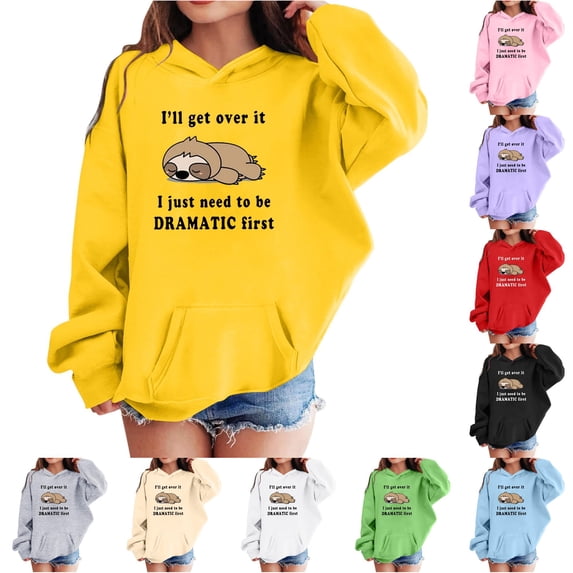 NordicNest Girls Long Sleeve Hooded Sweatshirt Casual Pullover Top With Prints Soft Lined Jacket For Playful Outdoor Activities And School Wear Comfortable Kids Fashion Apparel Boys Hoodies